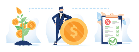 Funding sources concept icon. Financial management idea financial illustration. Budget planning. Business development.のイラスト素材