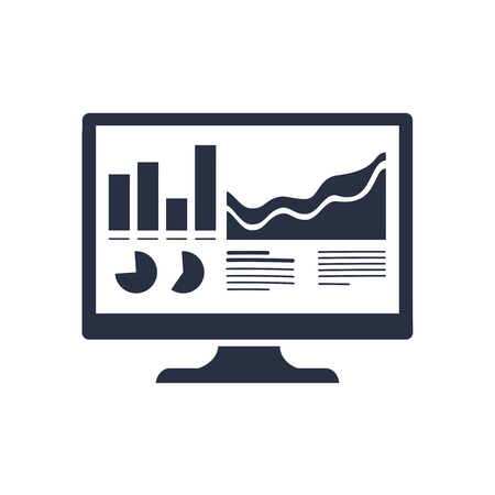 Analytics Monitor icon. Trendy flat vector Analytics Monitor icon on transparent background from Business and analytics collection. Vector seo icon, analytics, charts and statistics financial planのイラスト素材