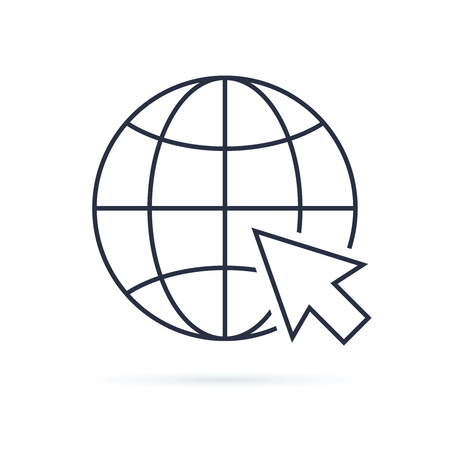 Web icon. Web icon page symbol for your web design. Internet world vector. Vector earth globe illustration, planetのイラスト素材