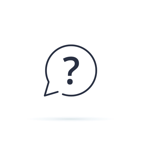 Question Mark icon vector. FAQ button for website, linear icon ui interface. Advice, ask, answer or assistance concept symbol. Support center service, help, frequently asked questions icon.のイラスト素材