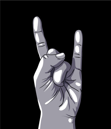 Hand in rock n roll sign, illustrationのイラスト素材