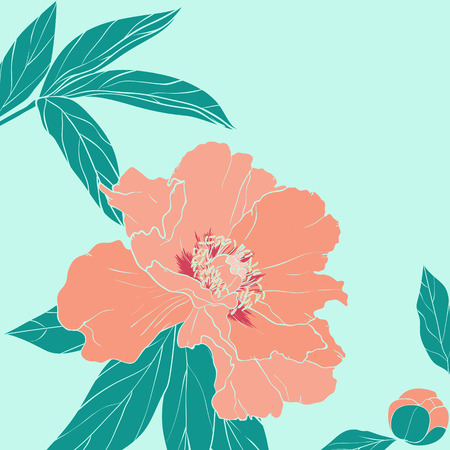Hand drawn illustrations of ornate flower. Romantic background. のイラスト素材
