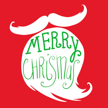 Hand drawn Christmas card with a beard  of Santa Clausのイラスト素材