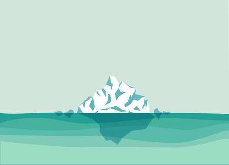 Arctic iceberg in the ocean, vintage vector illustrationのイラスト素材