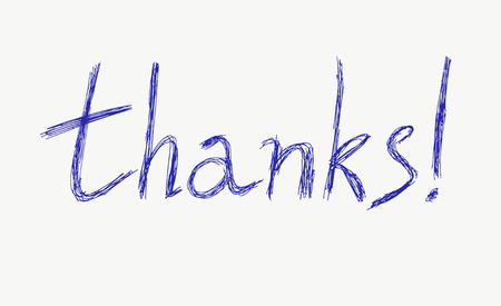 Hand drawn blue pen lettering. Vecor illustrationのイラスト素材