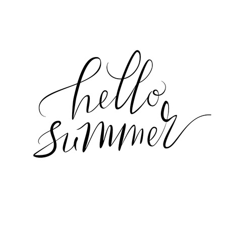 Hand drawn summer greeting card on white backgroundのイラスト素材
