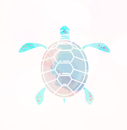 Sea turtle silhouetteのイラスト素材