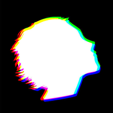 Human head shape with chromatic abberration effect.