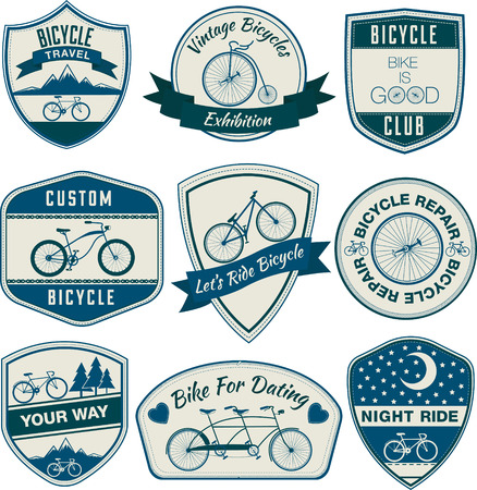 Bicycle Vintage Badges Set - in vectorのイラスト素材
