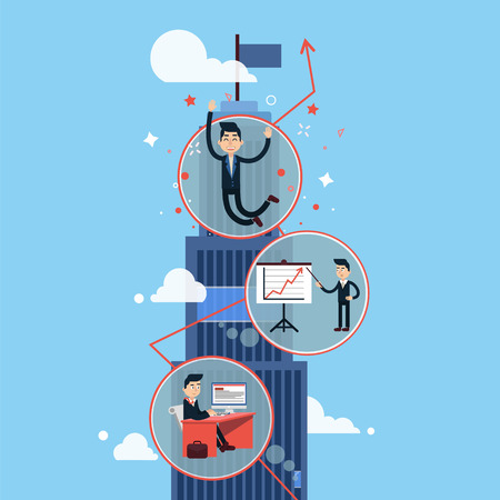 Career Growth - Successful Businessman - in vectorのイラスト素材