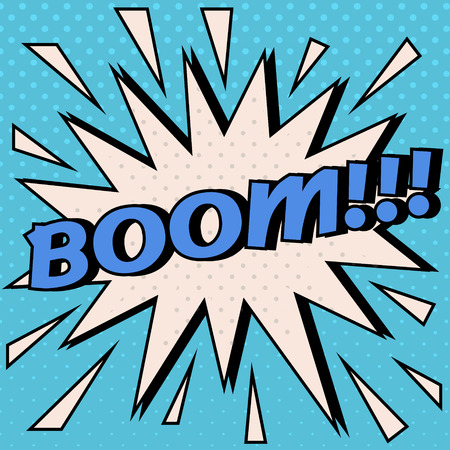 Comic Bubble in Pop Art Style with Expressions Boom. Vector illustration in vintage styleのイラスト素材