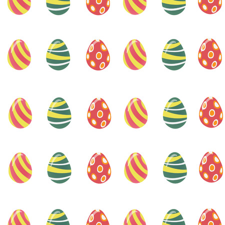 Happy Easter Seamless Pattern with Colorful Easter Eggs. Vector illustrationのイラスト素材