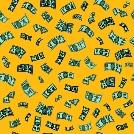 Money Background. Dollar Background. Banknotes Background. Cash Pattern. Seamless Pattern. American Dollars. Vector illustrationのイラスト素材