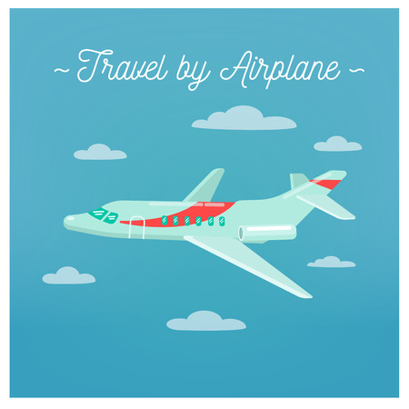 Travel Banner. Tourism Industry. Airplane Travel. Mode of Transportation. Vector illustration. Flat Styleのイラスト素材