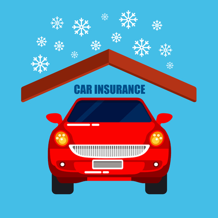 Car Insurance. Car Protection. Safety Life. Vector Illustrationのイラスト素材