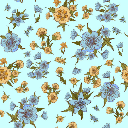 Floral Background. Flowers Seamless Pattern. Vintage Flowers. Vector illustrationのイラスト素材