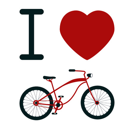 I Love Bicycle. T-shirt Design. Vector illustrationのイラスト素材