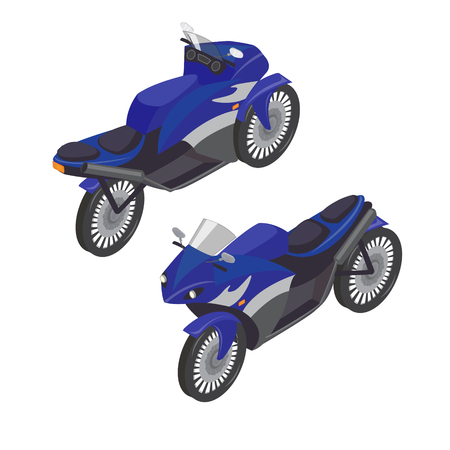 Sport Bike. Isometric Transportation. Modern Motor Vehicle. Vector illustrationのイラスト素材