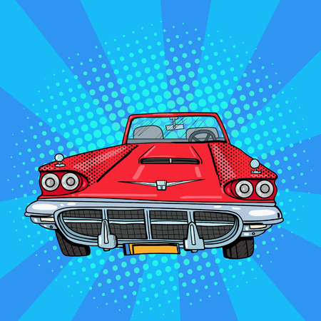 Vitage American Car. Retro Vehicle. Pop Art. Vector illustrationのイラスト素材