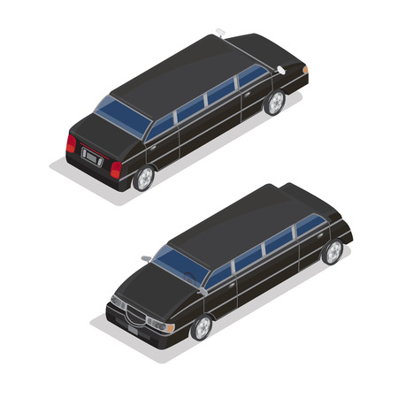 Isometric Transportation. Luxury Limousine Car. Isometric Car. Vector illustrationのイラスト素材