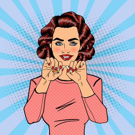 Pretty Young Woman Breaks Cigarette. Stop Smoking. Pop Art. Vector illustrationのイラスト素材