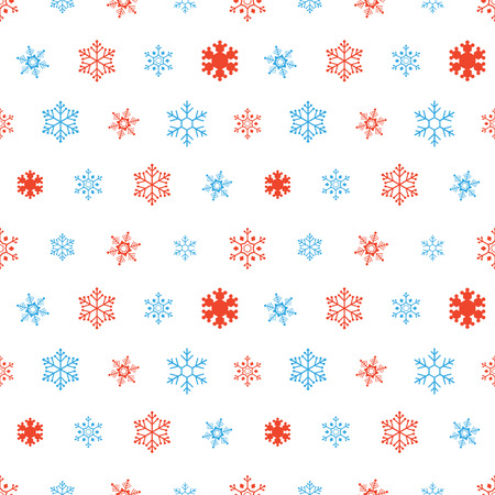 Christmas Winter Holidays Snowflakes Seamless Background. Vector Patternのイラスト素材