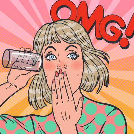 Pop Art Surprised Womanのイラスト素材