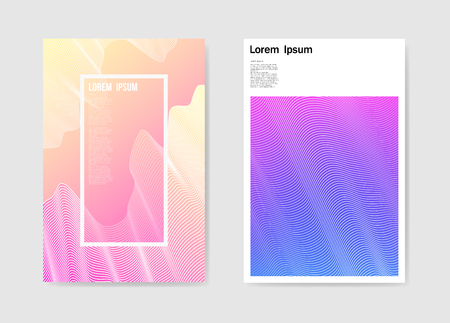 Abstract Poster Futuristic Grid Background. Fluid Shapes Brochure Template. Banner Identity Card Design. Vector illustrationのイラスト素材