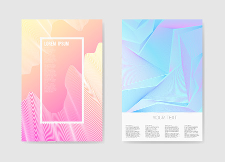Abstract Poster Futuristic Grid Background. Fluid Shapes Brochure Template. Banner Identity Card Design. Vector illustrationのイラスト素材