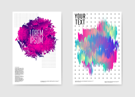 Abstract Poster Liquid Shapes Background. Fluid Forms Brochure Template. Banner Cover Identity Card Design. Vector illustrationのイラスト素材