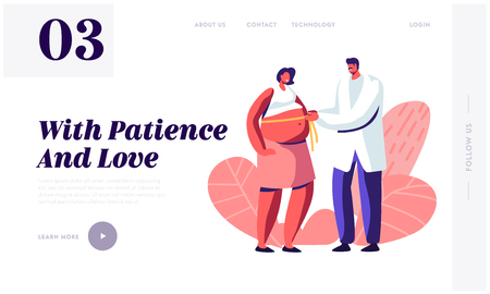 Pregnant Woman At Doctor Appointment In Clinic Website Landing
