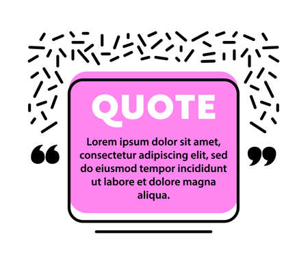 Quote Speech Bubble, Blank Layout Template, Quote Box Frame. Remark, Mention Quotation and Callout Text in Trendy Styleのイラスト素材
