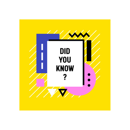 Did You Know Quote in Trendy Colorful Frame with Geometric Shapes Isolated on White Background. Graphic Elementのイラスト素材