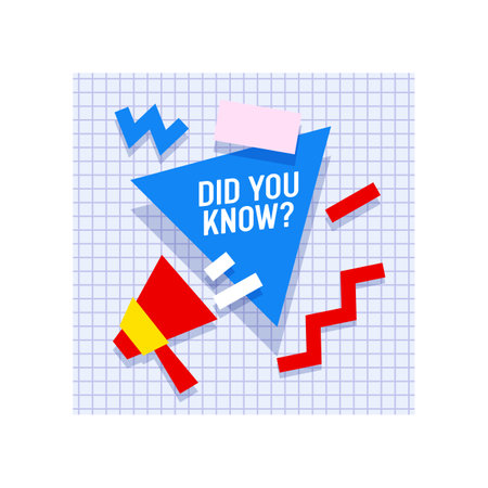 Megaphone With Did You Know Quote and Geometric Shapes. Banner for Business with Loudspeaker, Marketing and Adのイラスト素材