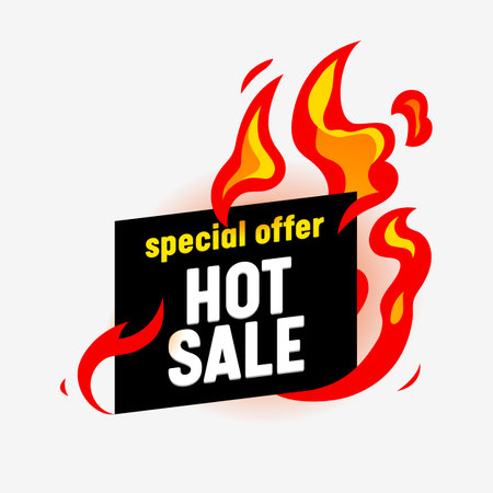 Hot Sale Banner for Digital Social Media Marketing Advertising. Special Offer, Weekend Sale and Shopping Discount Designのイラスト素材