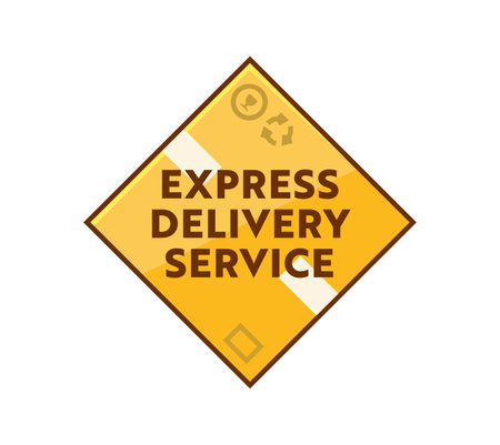 Express Delivery  with Carton Box Top View Isolated on White Background. Parcels Express Transportation, Logisticsのイラスト素材