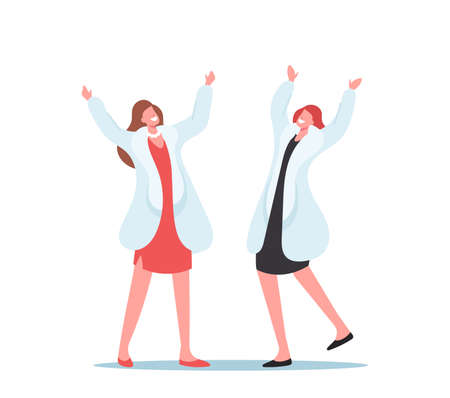 Cheerful Shopaholic Girls Character Rejoice for Expensive Clothes Purchases. Happy Woman Wear Luxury Fur Coats, Female Buyer Having Fun Doing Brand Shopping. Cartoon People Vector Illustrationのイラスト素材
