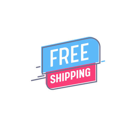 Free Shipping Isolated Icon or Emblem on White Background.のイラスト素材