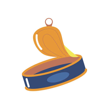 Old Tin Can, Garbage, Empty Metal Jar, Used Aluminum Container for Food Isolated on White Background, Recycling Conceptのイラスト素材