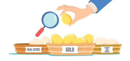 Diversification Investment, Financial Success and Balance, Risk Management, Guarantee of Security Financial Savingsのイラスト素材