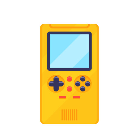 Game pad Controller Isolated Icon. Gaming Joystick With Buttons For Cyberspace Games. Electronic Entertainment Deviceのイラスト素材