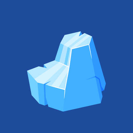 Ice Crystal, Frozen Floe Block With Shiny Surface. Gui Or Ui Game Design Element, Snowdrift Cap In Ocean. Polar Icebergのイラスト素材
