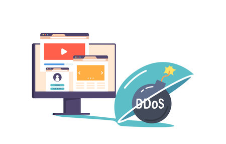 Cyber Security, Ddos Protection, Privacy Concept. Protective Dome Covering Bomb with Burning Fuse. Data Protectionのイラスト素材