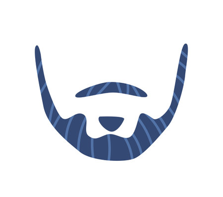 Mustache And Beard Isolated On White Background. Barbershop Cutting And Grooming Service Emblem. Hipster Styleのイラスト素材