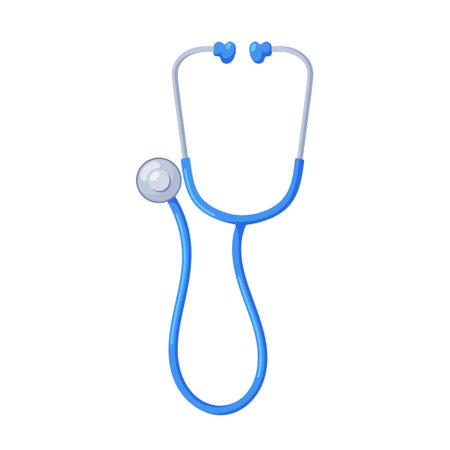 Stethoscope Isolated On White Background. Doctor Instrument, Medical Tool, Hospital And Health Care Itemのイラスト素材