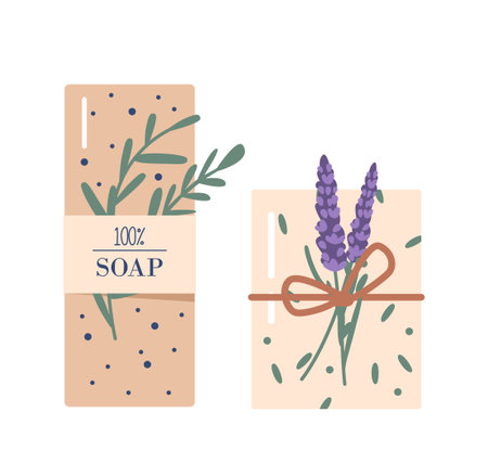 Artisan-crafted Soap Made With Love, Using Natural Ingredients And Essential Oils. A Luxurious Treat For The Skinのイラスト素材