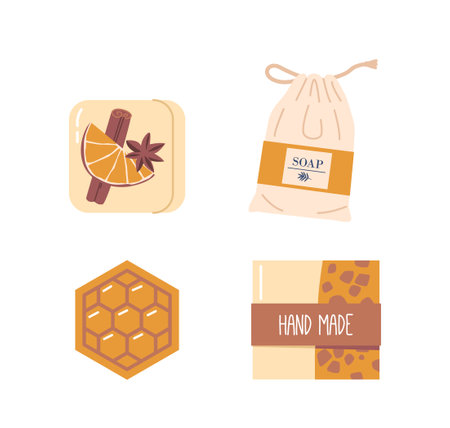 Artisanal Soap Crafted With Care, Using Natural Ingredients And Traditional Methods. Handmade To Perfectionのイラスト素材