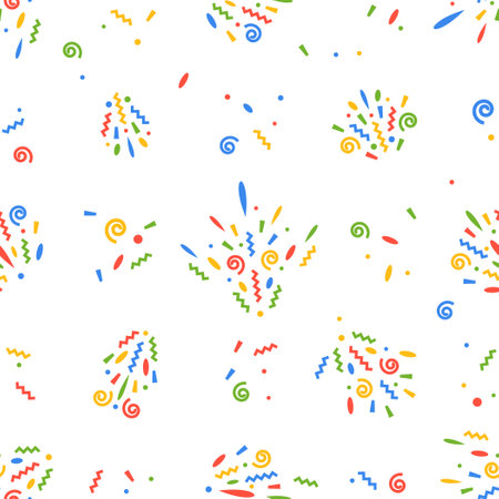 Lively Seamless Pattern Adorned With Colorful Confetti, Adding A Festive And Vibrant Touch To Wrapping Paperのイラスト素材