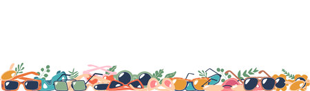 Seamless Pattern Featuring Stylish Sunglasses In Various Vibrant Colors, Perfect For Adding A Touch...