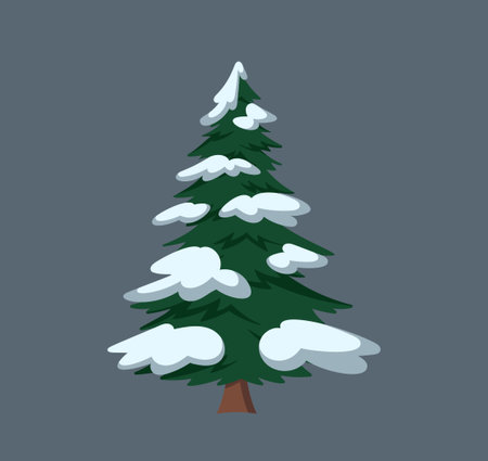 Glistening Under Pristine Blanket Of Snow, The Majestic Fir Tree Stands Tall, Its Branches Adorned With Delicate Iciclesのイラスト素材